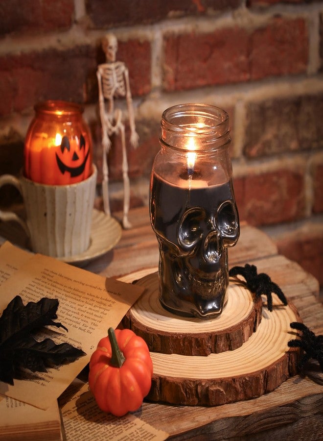 KORMMCO Gothic Skull Candle, Large Skull Candle Halloween Gothic Decorations for Home Table Bar Indoor Room,Scary Halloween Decorations Indoor Black - Image 2